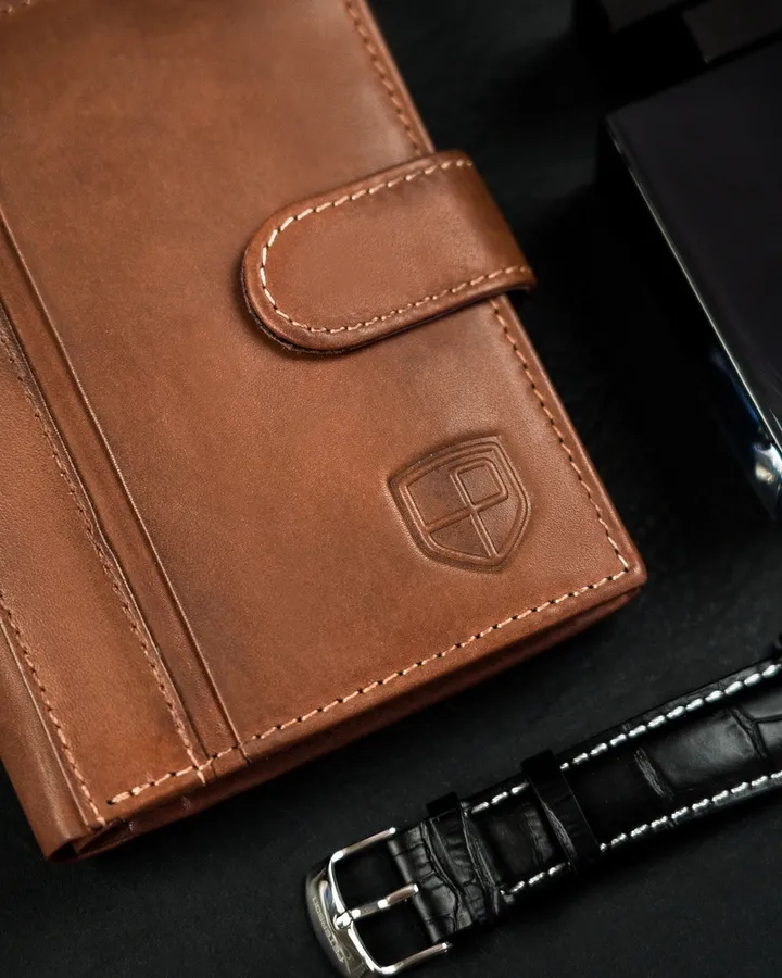 Portfel skórzany Peterson PTN N005L-PCA brązowy