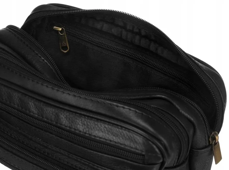 Saszetka skórzana do ręki Peterson PTN 1057-NDM czarna