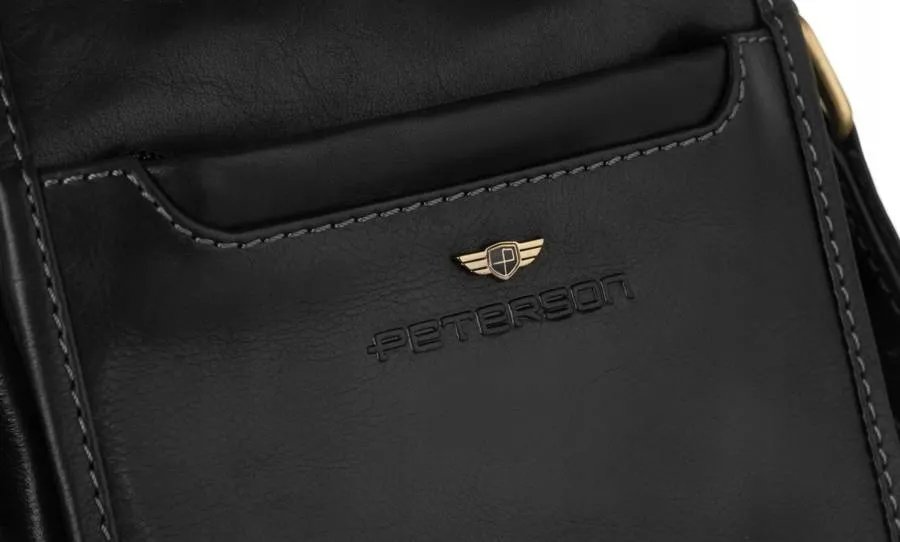 Listonoszka skórzana Peterson PTN TB-1117-COM czarna
