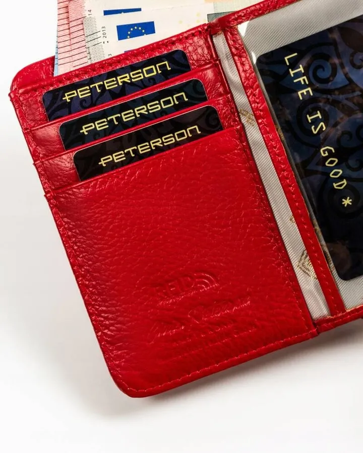 Portfel skórzany Peterson PTN 54033-PLT czerwony