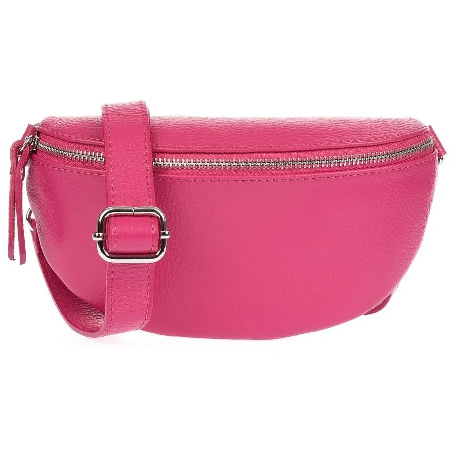 Saszetka skórzana nerka VERA PELLE fuksja B68