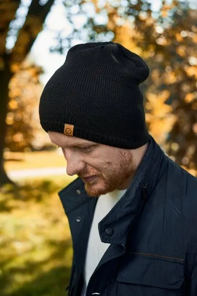 Męska czapka zimowa ocieplana Brødrene cz2 czarna 9913