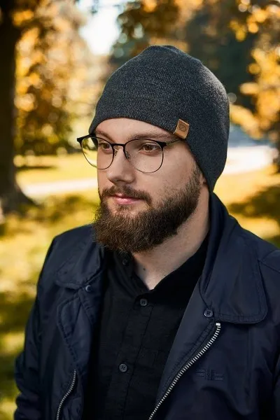 Ciepła czapka z polarem Brødrene cz1 c. szara 9912