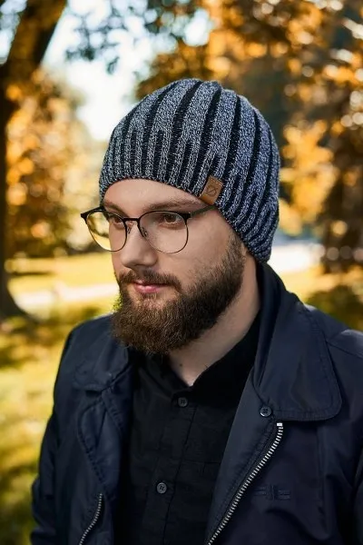 Męska czapka z polarem Brødrene cz16 j. szara 9934