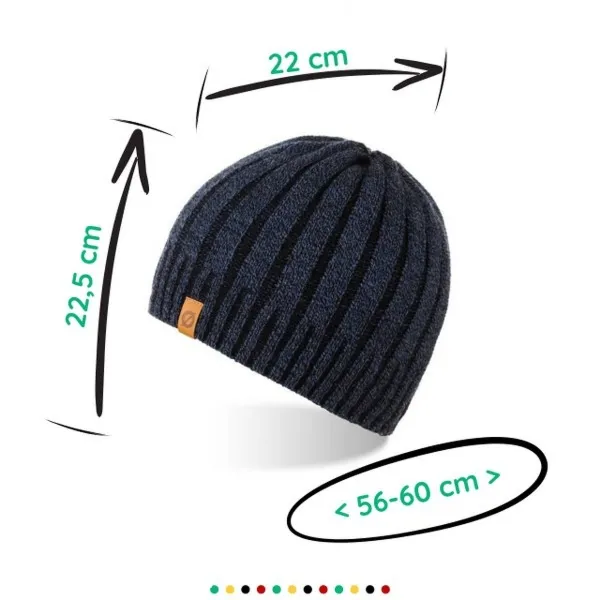 Czapka męska ocieplana Brødrene cz16 granatowa 9934
