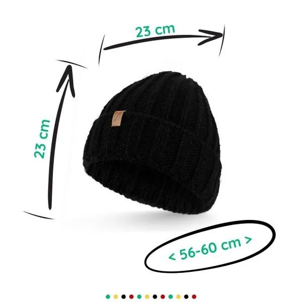 Ciepła czapka męska na zimę cz47 Brødrene 114 czarna