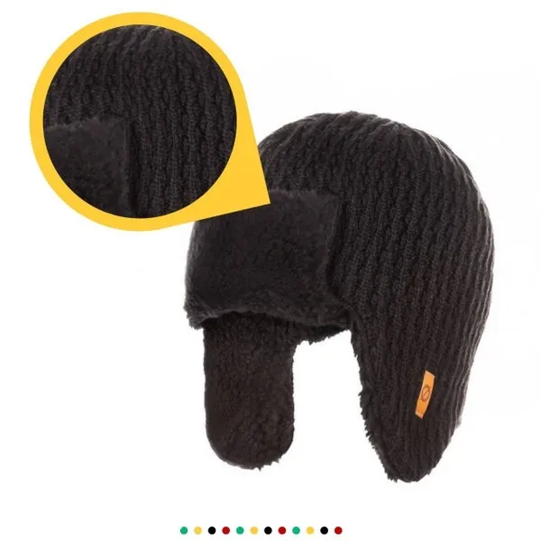 Zimowa czapka uszatka ocieplana Brødrene cz5 czarna 9916