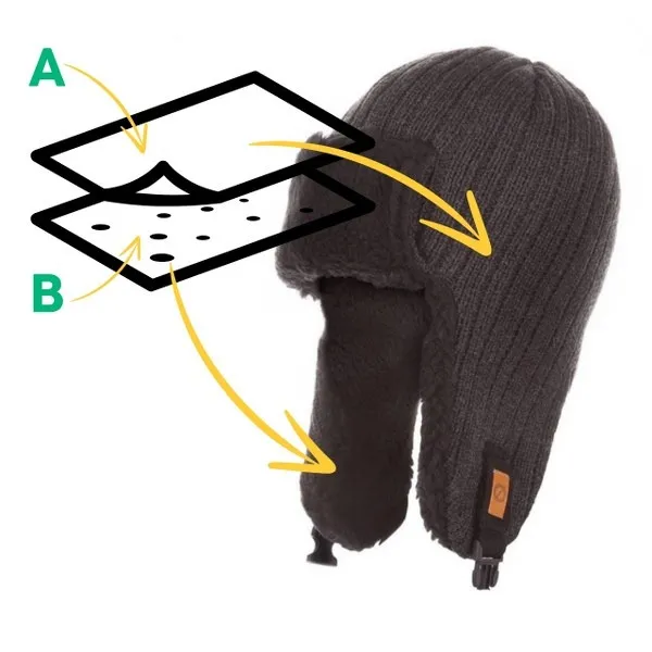 Ciepła czapka uszatka Brødrene cz3 c. szara 9914