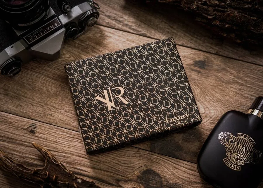 Mała banknotówka skórzana Rovicky R-RM-19-GCL-CF czarna