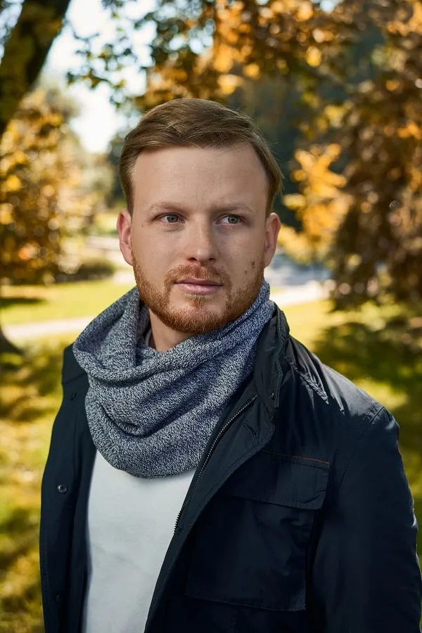 Komplet męski Brødrene czapka komin rękawiczki 103158 j. szary