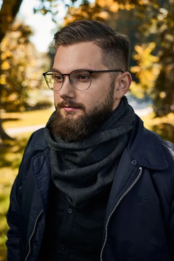 Zestaw męski Brødrene czapka komin 103126 c. szary