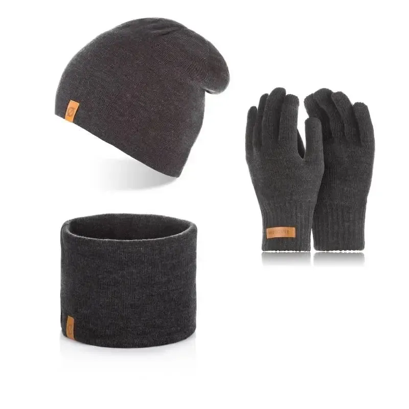 Zestaw zimowy Brødrene czapka komin rękawiczki 99998-ZES c. szary