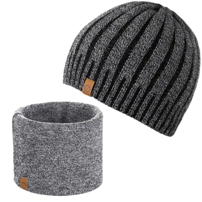 Zestaw męski Brødrene czapka komin P1089 j. szary