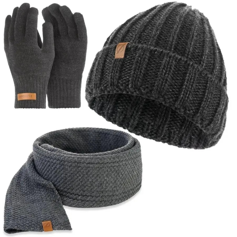 Zestaw zimowy brødrene P1229 c. szary