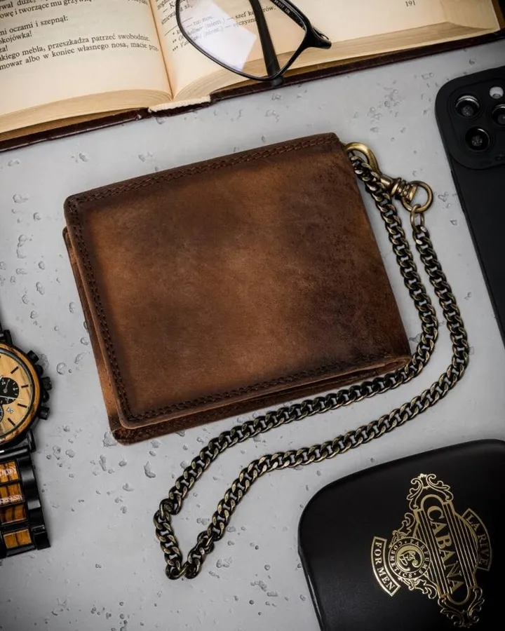 Portfel skórzany N992C-VIN brązowy