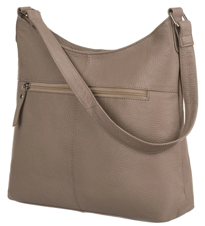 Shoperka skórzana i portfel Peterson PTN 6104-DS c.beżowa