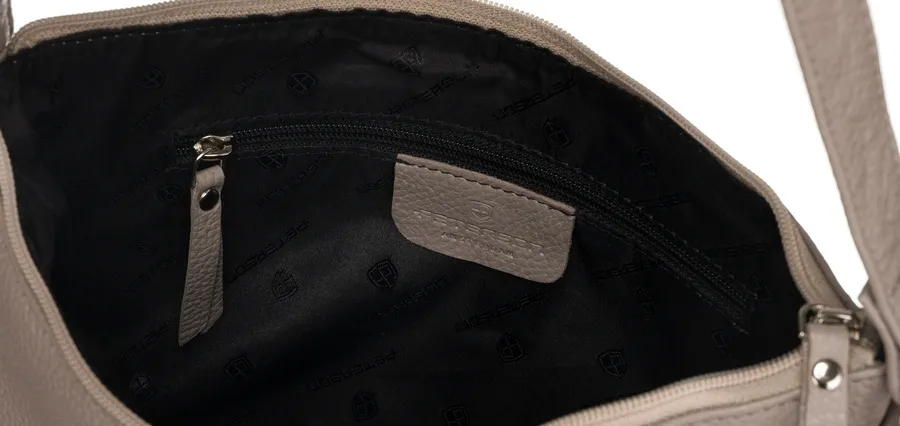 Shopperka skórzana PETERSON zestaw PTN D73-DS c. beżowa