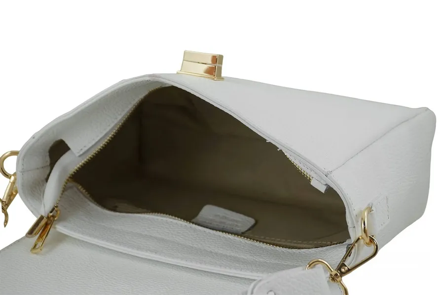 Listonoszka skórzana BARBERINI'S biała 981-32