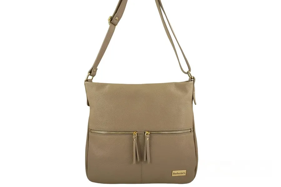 Shopperka skórzana BARBERINI'S beżowa 983-2