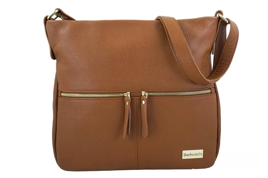 Shopperka skórzana BARBERINI'S j. brązowa 983-12