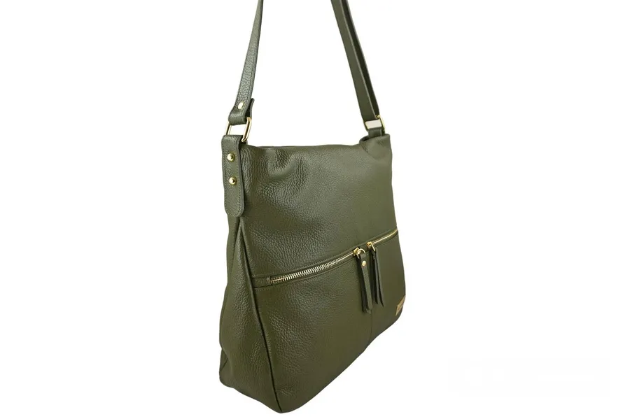 Shopperka skórzana BARBERINI'S zielona 983-38