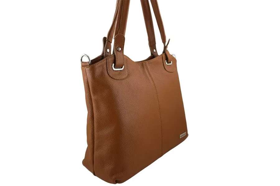 Shopperka skórzana BARBERINI'S 982-12 j. brązowa