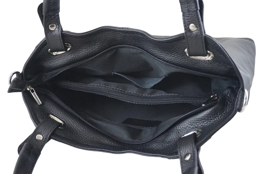 Shopperka skórzana BARBERINI'S 982-1 czarna