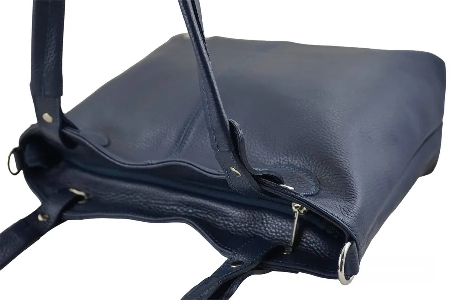 Shopperka skórzana BARBERINI'S 982-4 granatowa