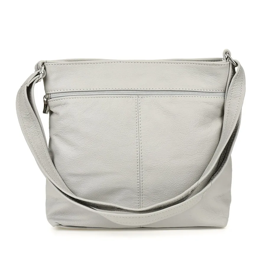 Listonoszka skórzana Beltimore X95 siwa