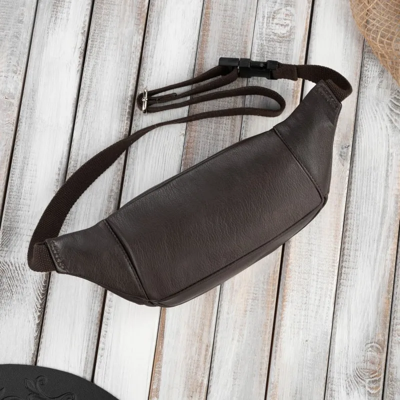 Saszetka skórzana nerka PAOLO PERUZZI T-89-BR brązowa