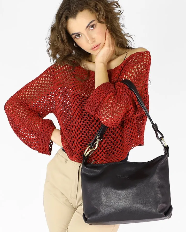 Listonoszka skórzana MARCO MAZZINI czarna 414c