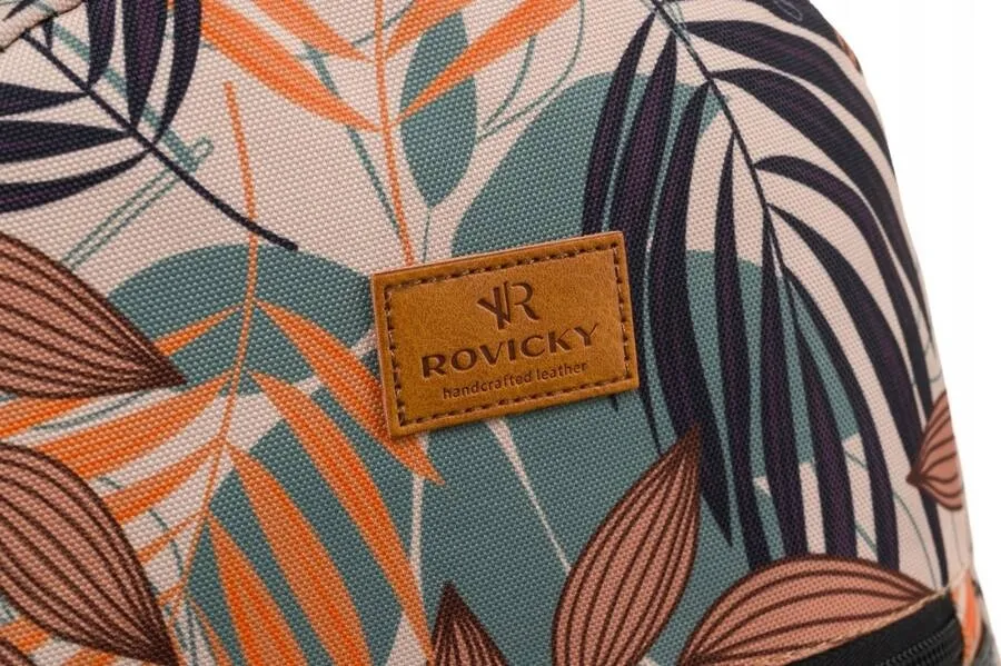 Plecak damski Rovicky R-PL15601 print beżowy