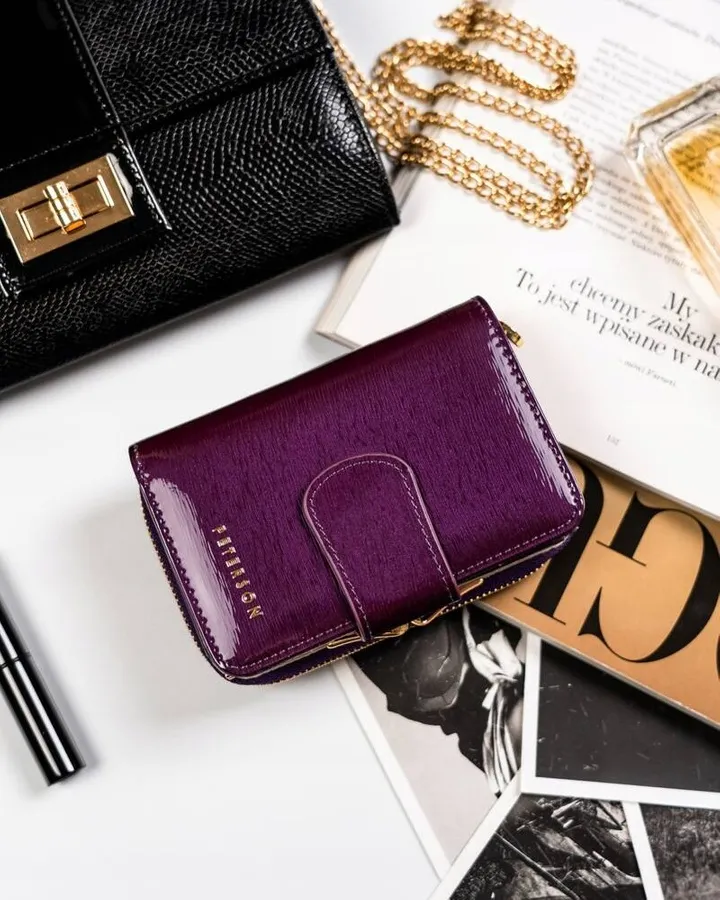 Portfel skórzany Peterson PTN 425214-SH fioletowy