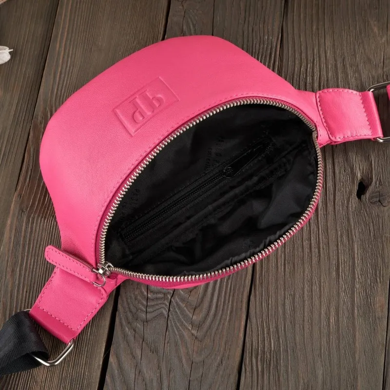 Saszetka skórzana nerka vintage PAOLO PERUZZI T-97 różowa