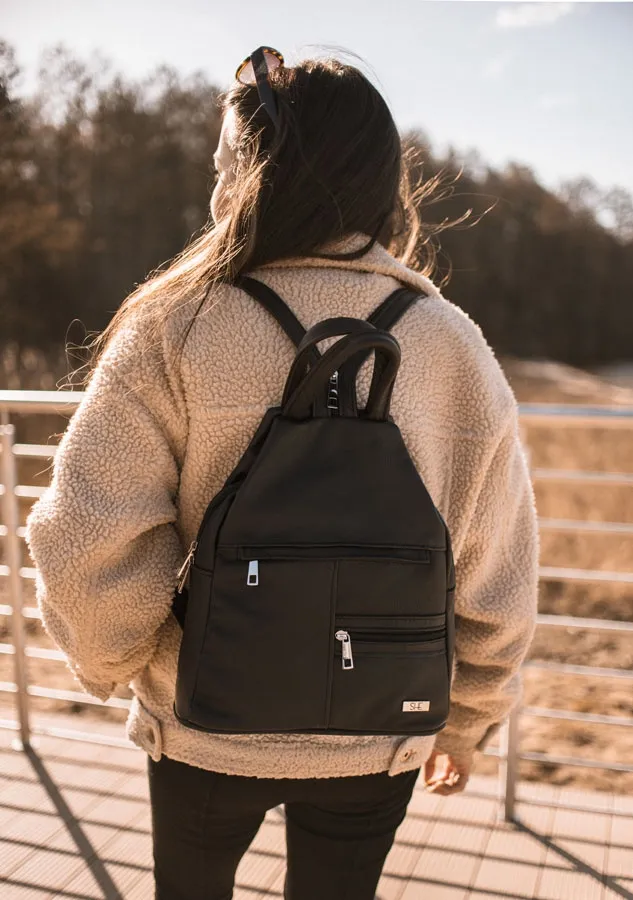 Plecak skórzany SHE S11 czarny