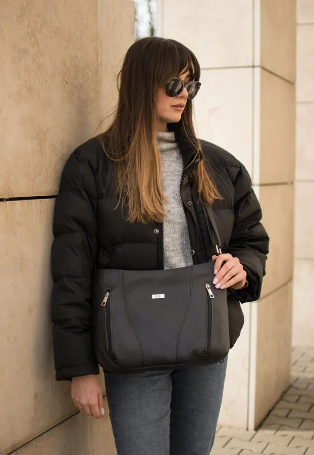 Listonoszka skórzana SHE S15 czarny