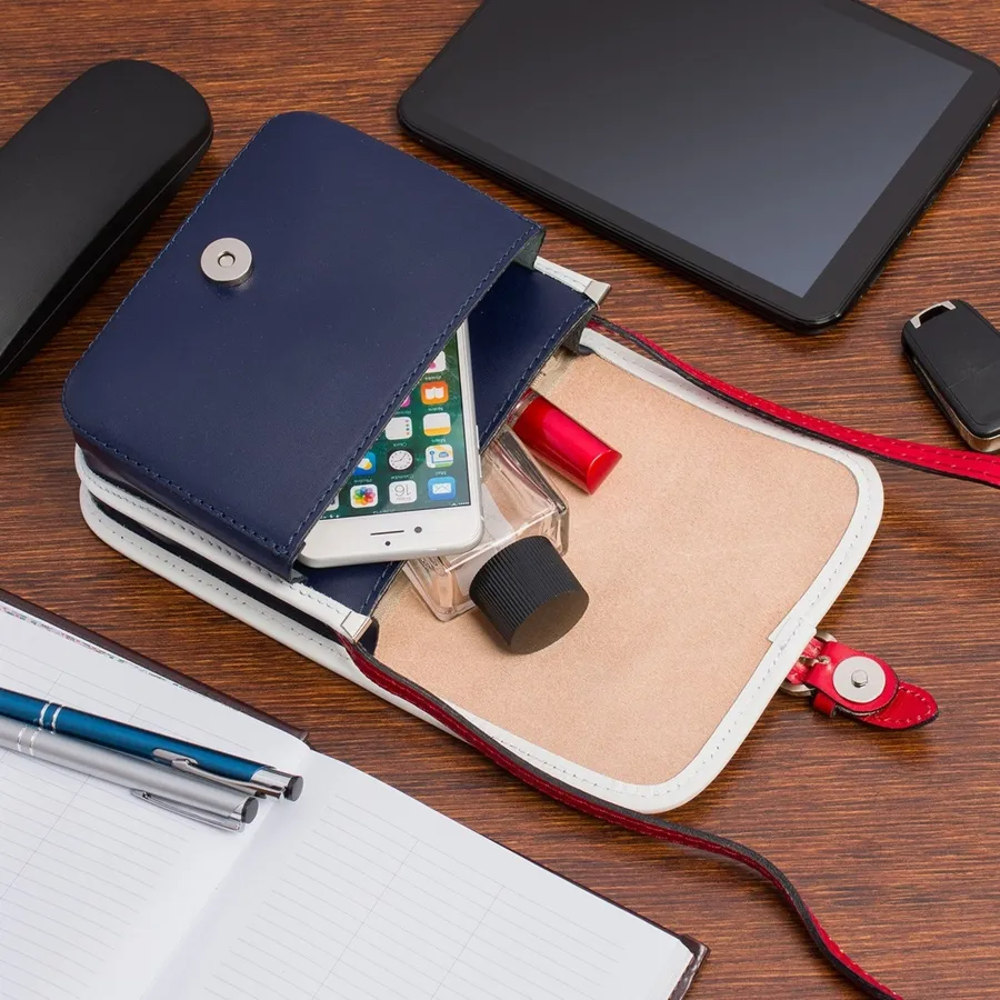 Listonoszka skórzana Beltimore granatowa K66