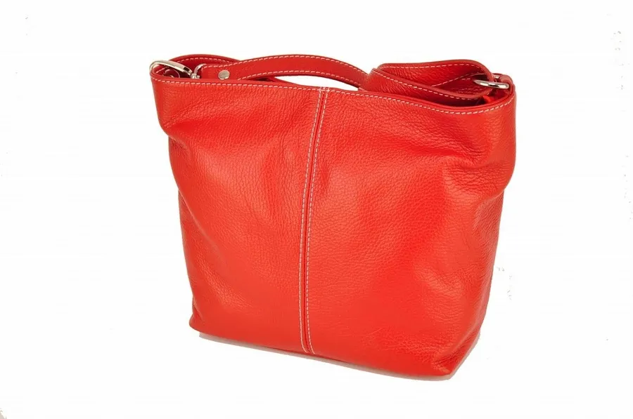 Listonoszka skórzana shopperka Barberini's brązowa 12-6