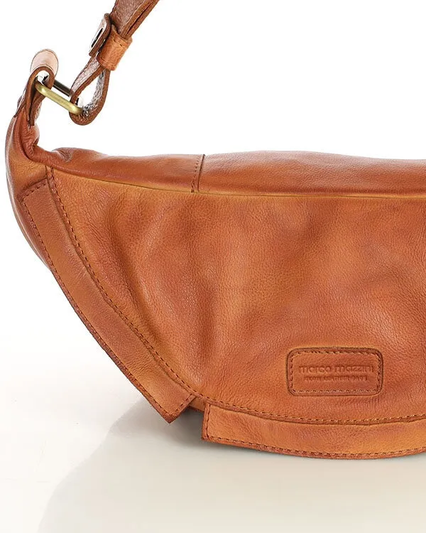 Duża nerka skórzana MARCO MAZZINI camelowa VS6d