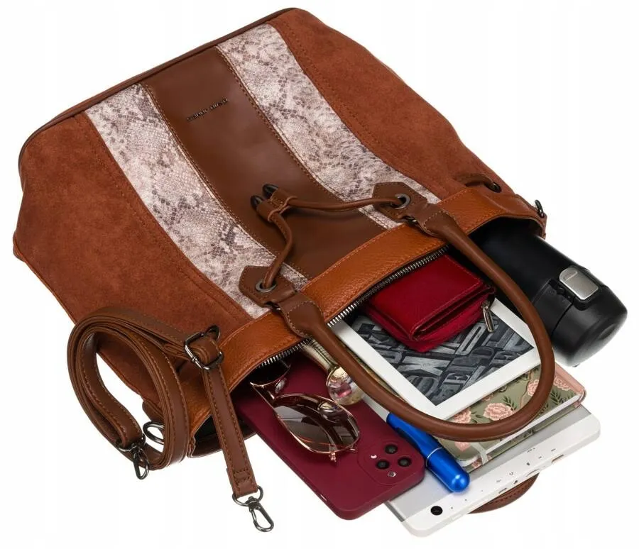 Shopperka wężowa David Jones 6885-5 brązowa
