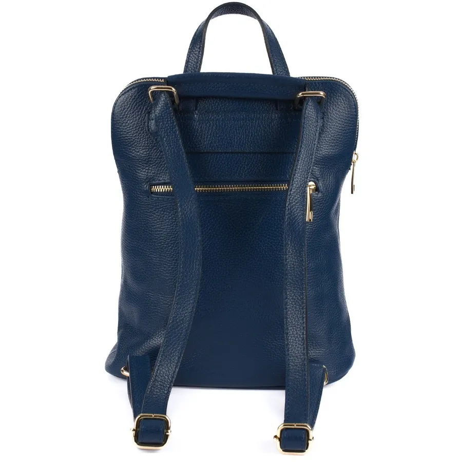 Plecak skórzany torebka 2w1 Vera Pelle S40 granatowy