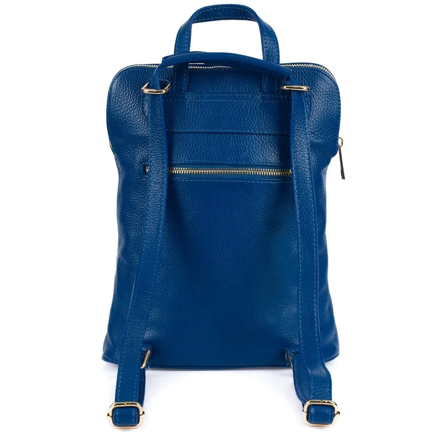 Plecak skórzany torebka 2w1 Vera Pelle S40 niebieski