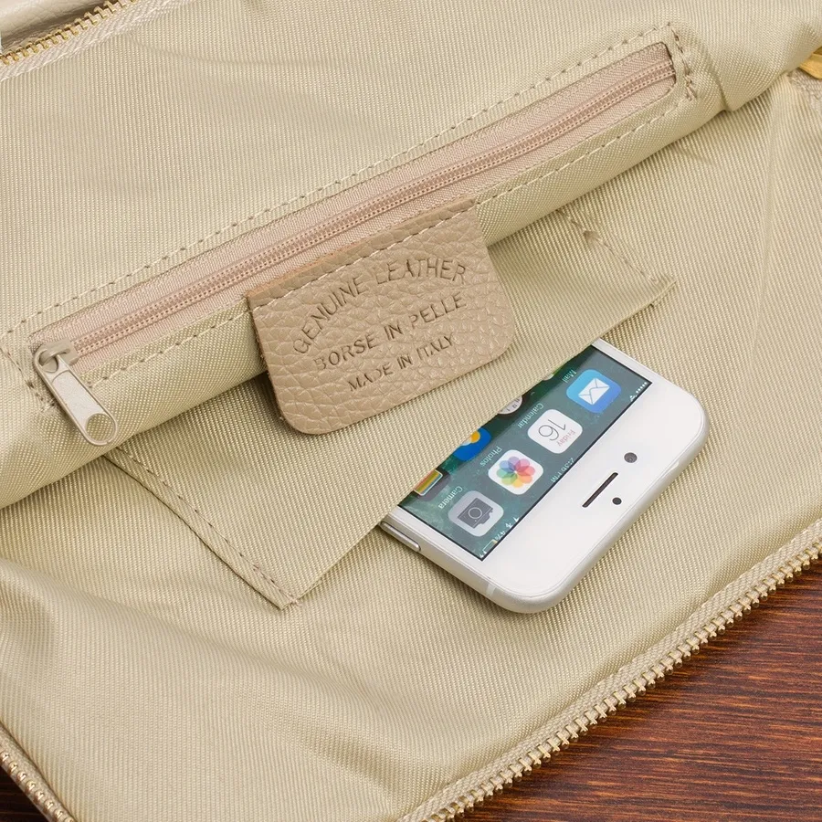 Plecak skórzany torebka 2w1 Vera Pelle S40 ecru