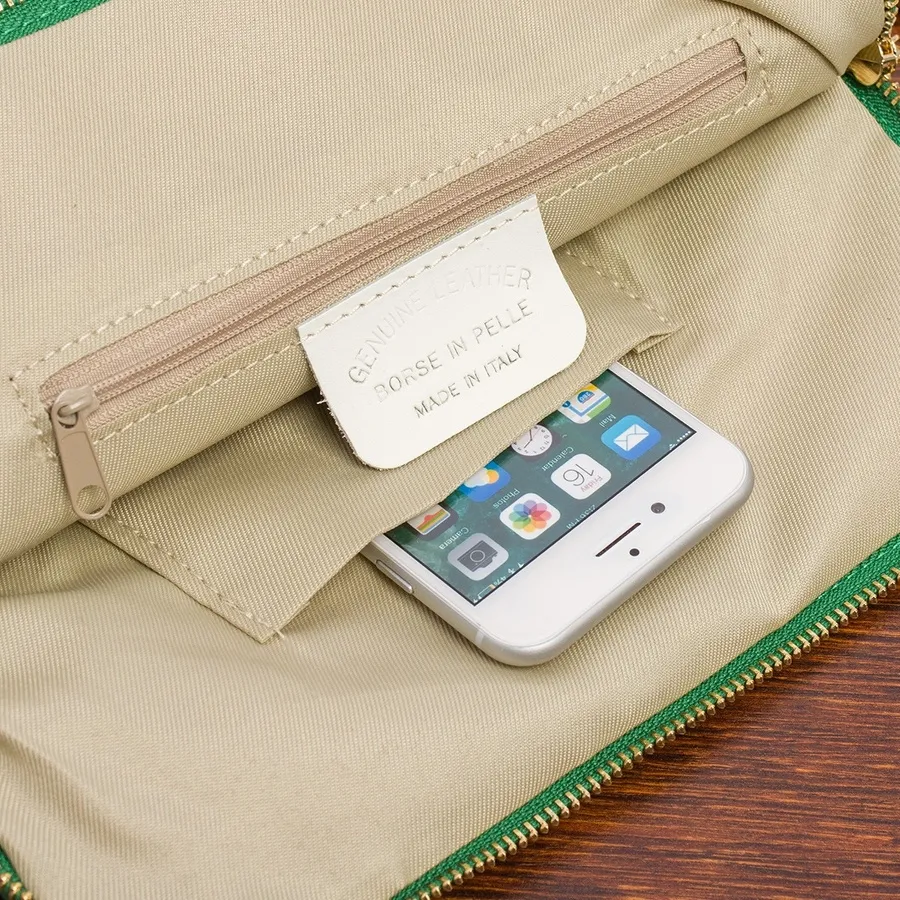 Plecak skórzany torebka 2w1 Vera Pelle S40 zielony