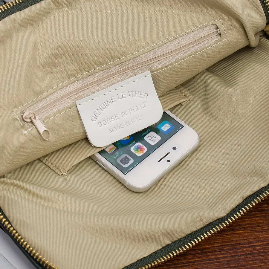 Plecak skórzany torebka 2w1 Vera Pelle S40 c. zielony