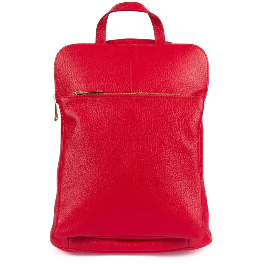 Plecak skórzany torebka 2w1 Vera Pelle S40 czerwony