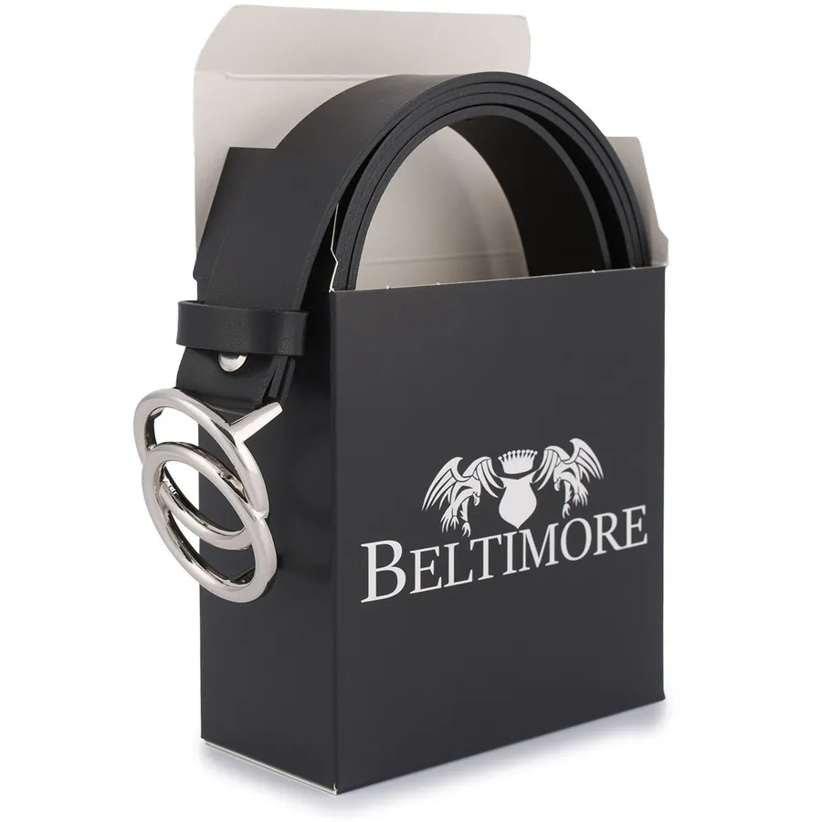 Pasek skórzany BELTIMORE czarny B01 r.80-95 cm