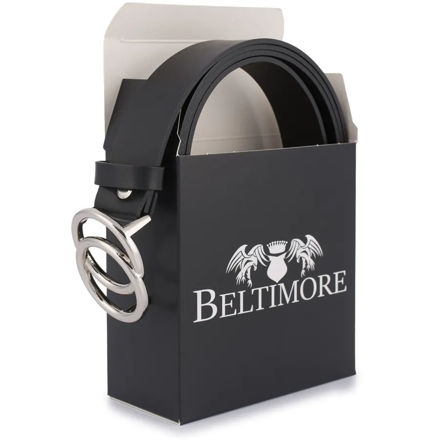 Pasek skórzany BELTIMORE czarny B01 r.110-125 cm