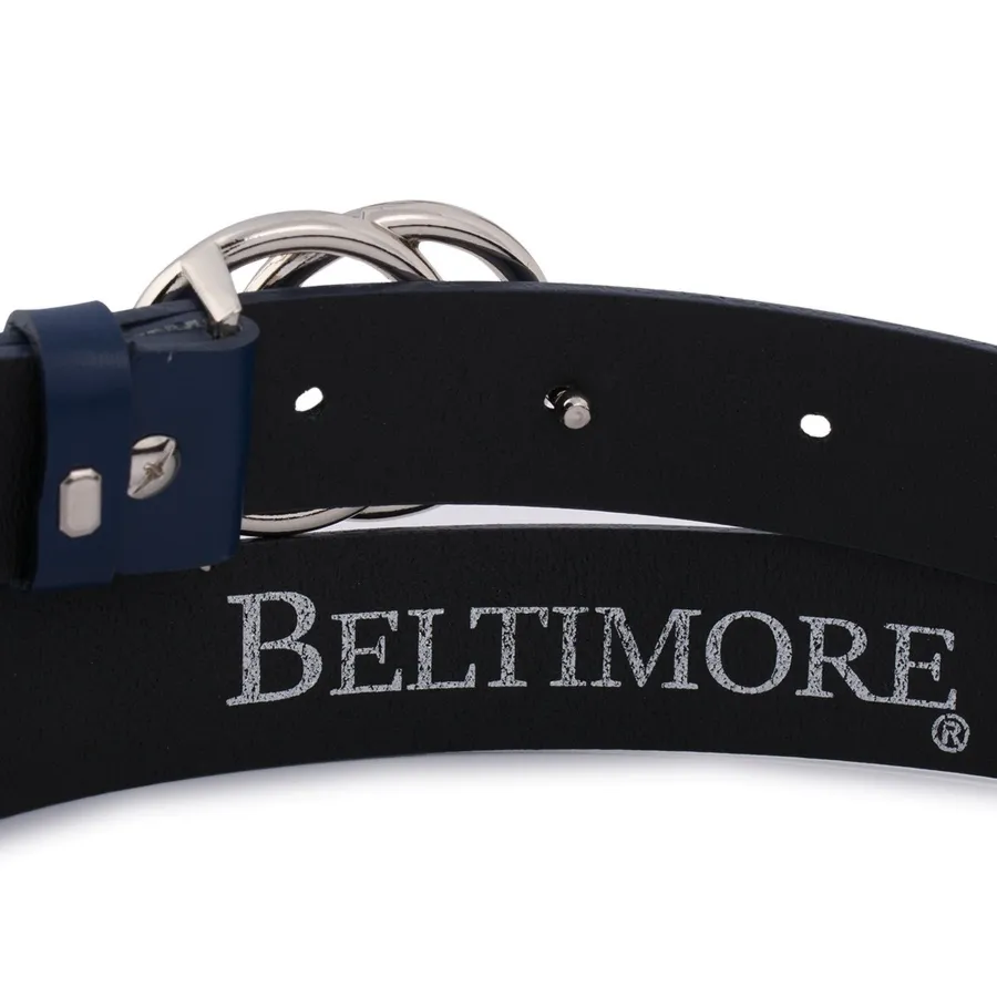 Pasek skórzany BELTIMORE granatowy B04 r.100-115 cm