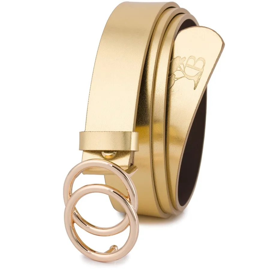 Pasek skórzany BELTIMORE złoty B06 r.110-125 cm